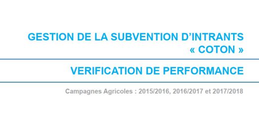 Gestion Subvention intrants coton m2019